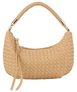 Fashion Woven Shoulder Bag Hobo DE-0759 BEIGE